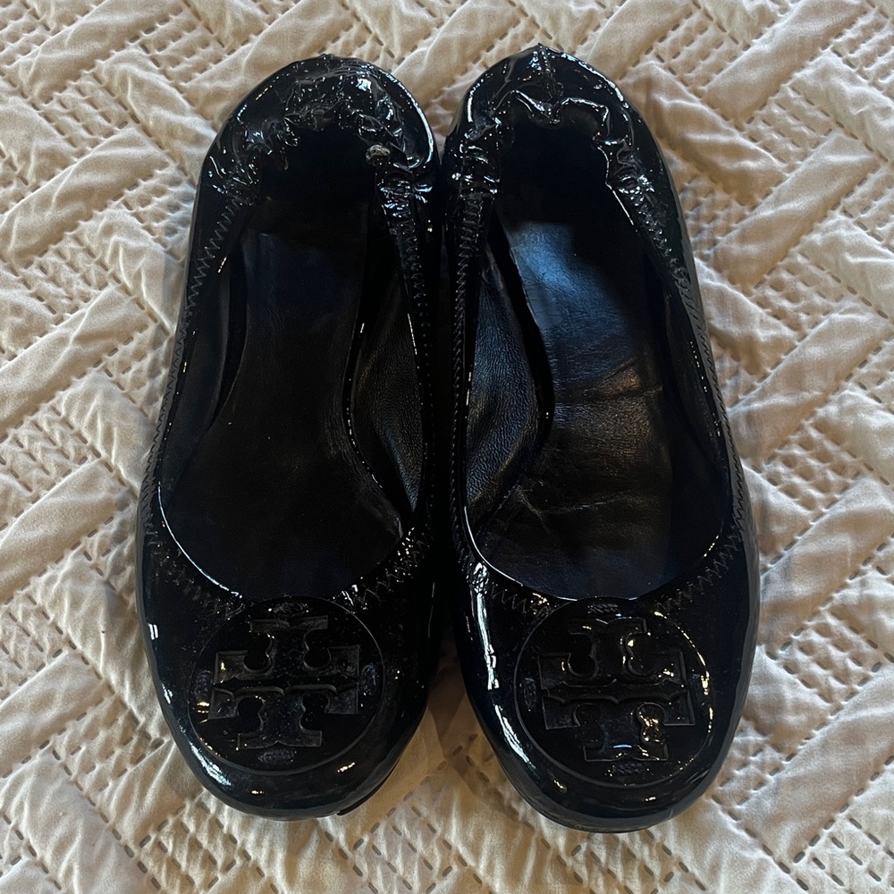 Tory Burch Glossy Black Loafers